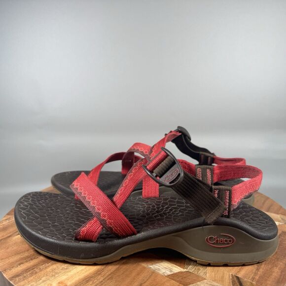 Chaco Updraft Toe Loop Sandal Gray Red Women size 9 - Picture 3 of 7